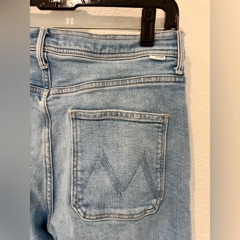 Mother Jeans Womens 27 The Drawn Undercover Prep Heel Fray Wide Leg Distressed - Picture 7 of 10